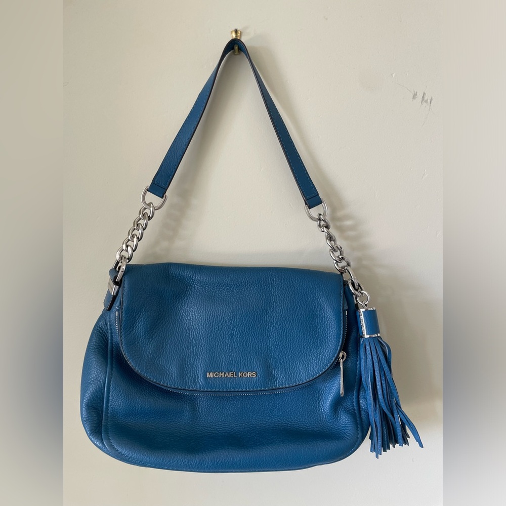 Michael Kors Bedford Tassel Shoulder and Crossbody bag - Teal Blue